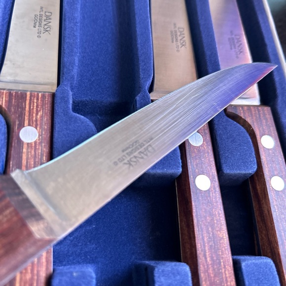 DANSK Master Series Classic Steak Knife Set Lot Of 4 Knives Wood Handle - Picture 4 of 6